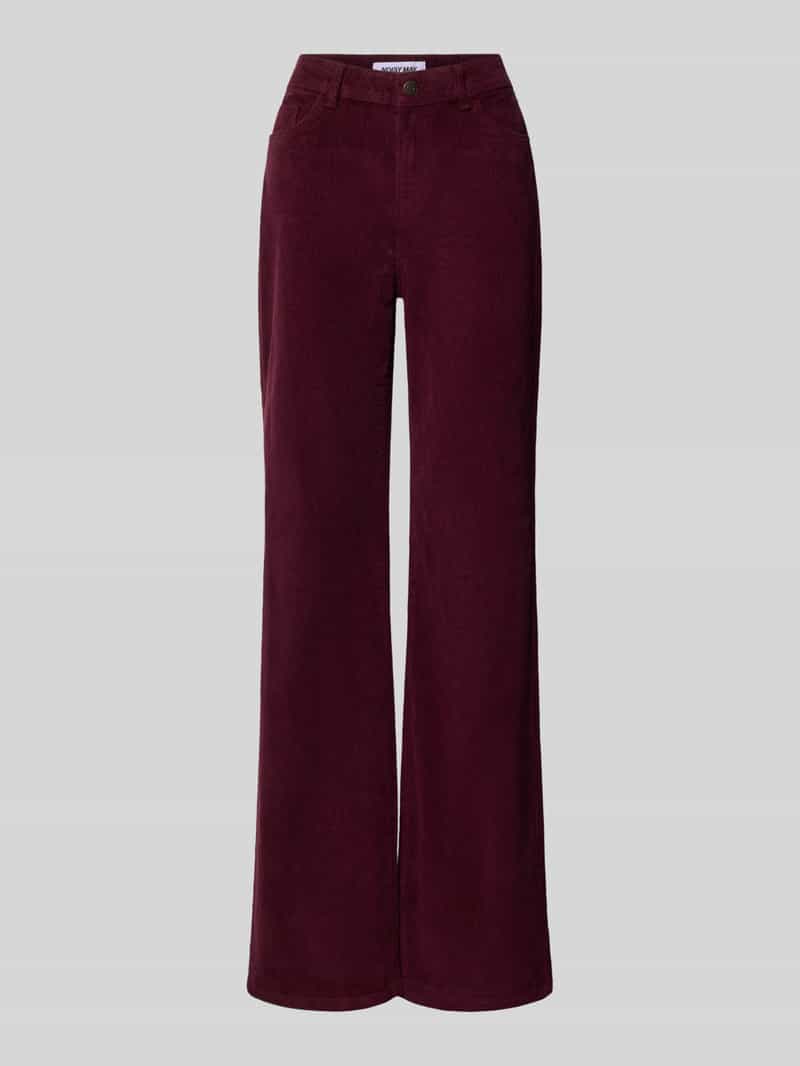 Wide fit corduroy broek van elastische katoenmix model 'YOLANDA'