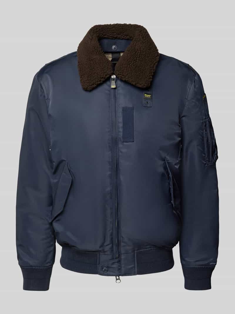 Blauer Usa Bomberjack met tweewegsritssluiting model 'MARSHALL'