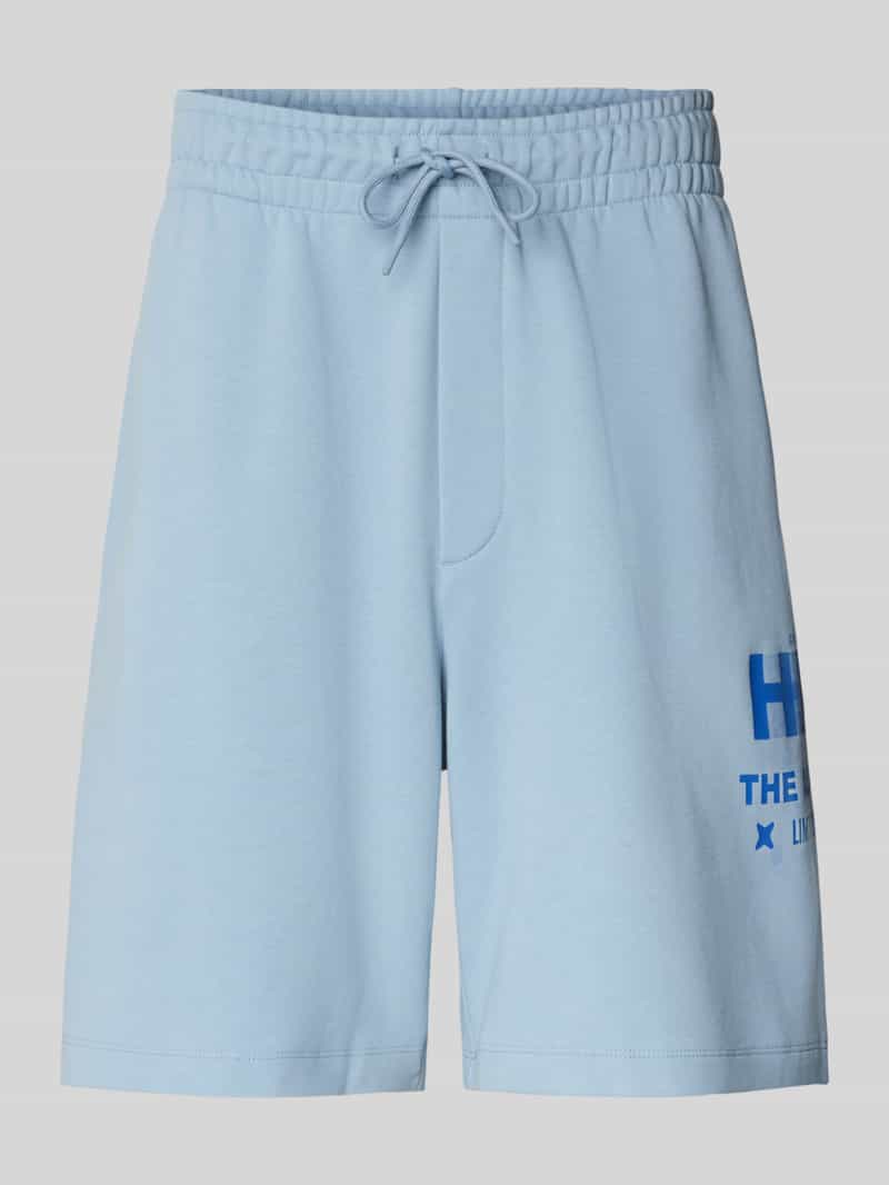 Hugo Blue Sweatshorts met elastische band model 'Nesisho'