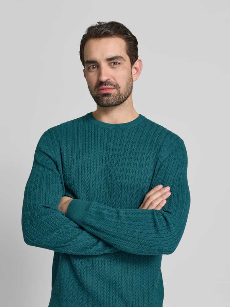 Christian Berg Men Gebreide pullover met ribboorden