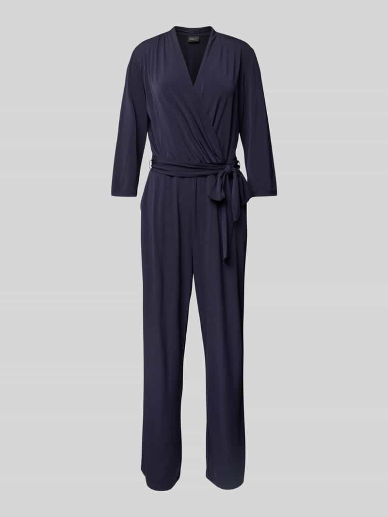 s.Oliver BLACK LABEL Regular fit jumpsuit met 3 4-mouwen