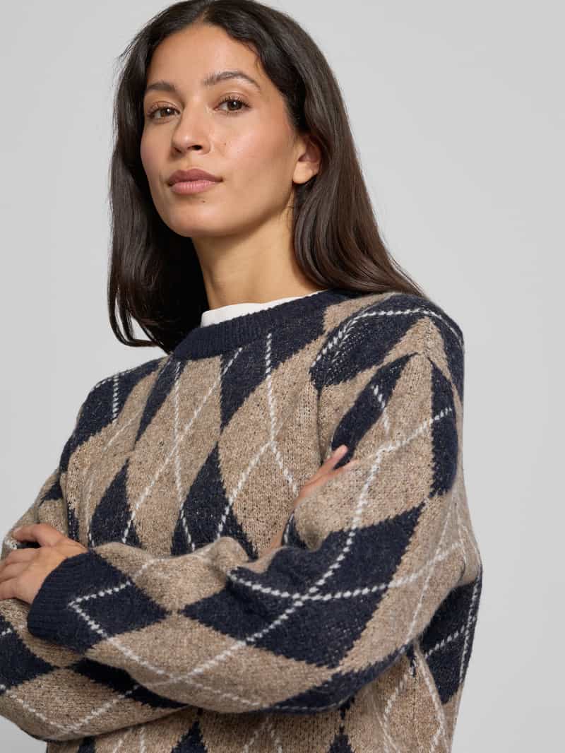 FREE QUENT Gebreide pullover met ronde hals model 'Grsargyle'