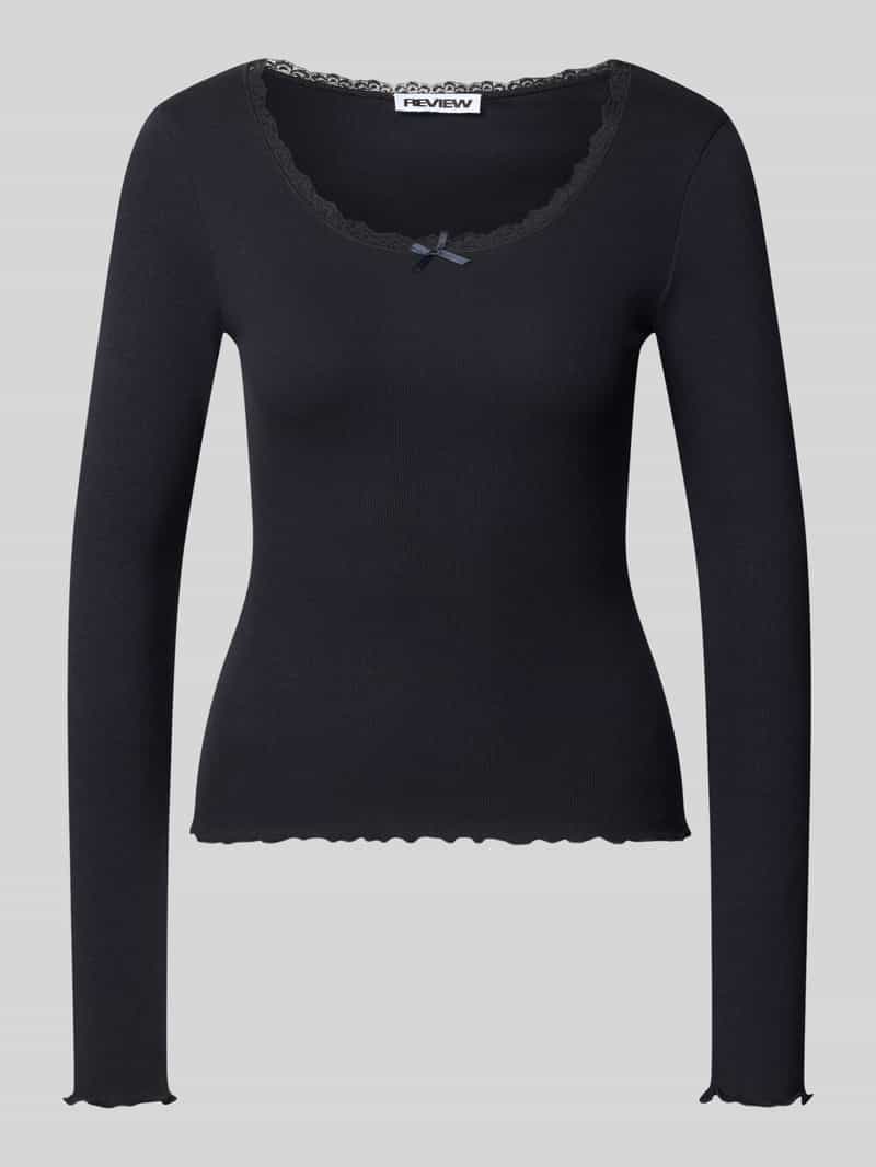 REVIEW Shirt met lange mouwen met kant en ronde hals