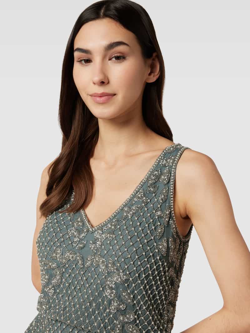 Lace & Beads Avondjurk met siersteentjes en pailletten