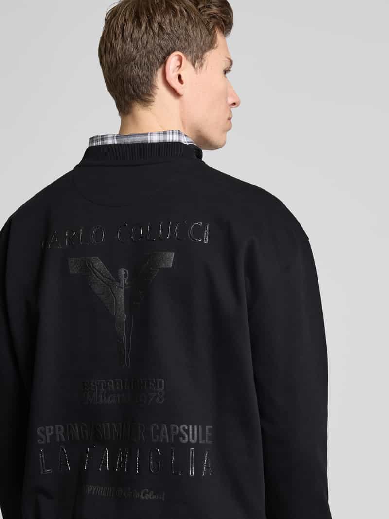 carlo colucci Sweatshirt met labelprint en -badge
