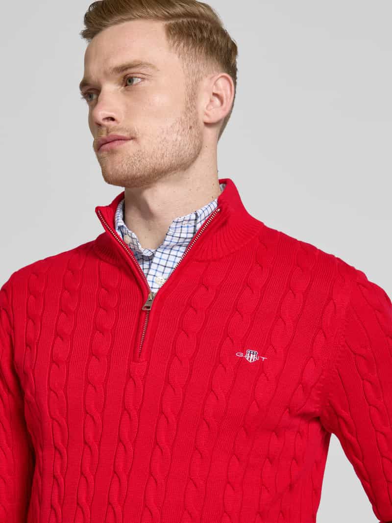 Gant Gebreide pullover met kabelpatroon