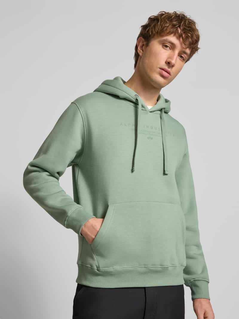 alpha industries Hoodie met labelprint en kangoeroezak