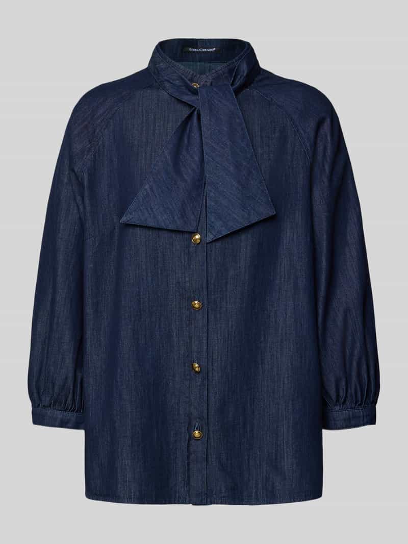 LUISA CERANO Regular fit blouse met strik en 3 4-mouwen