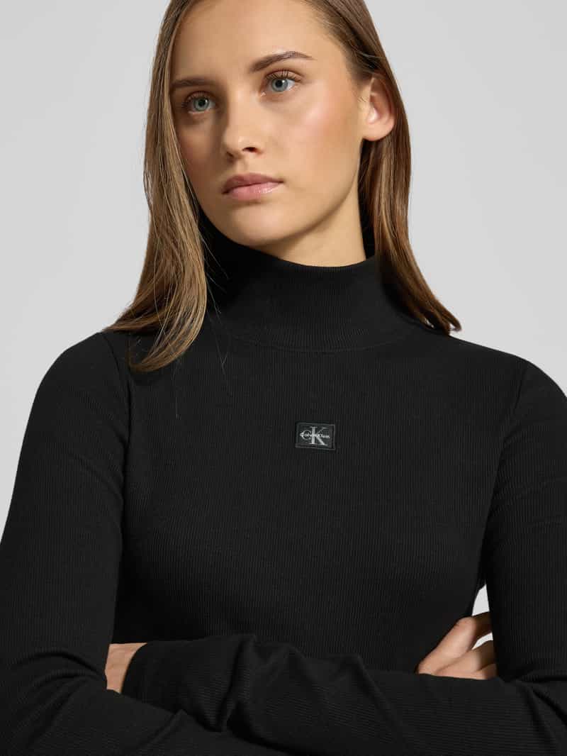 Calvin Klein Jeans Shirt met lange mouwen en opstaande kraag