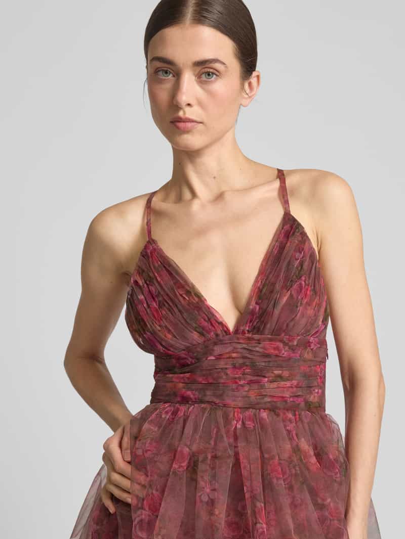 Lace & Beads Knielange cocktailjurk met volants