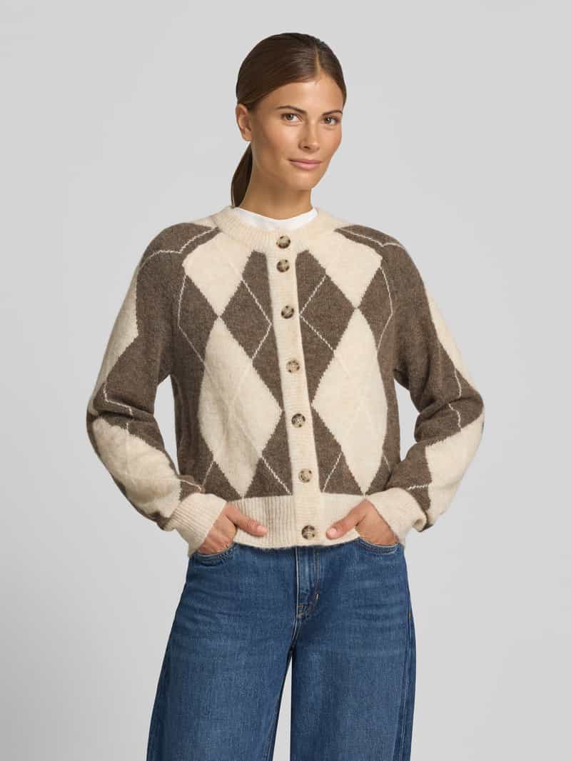 YAS Cardigan van wolmix met ronde hals model 'JOHI'