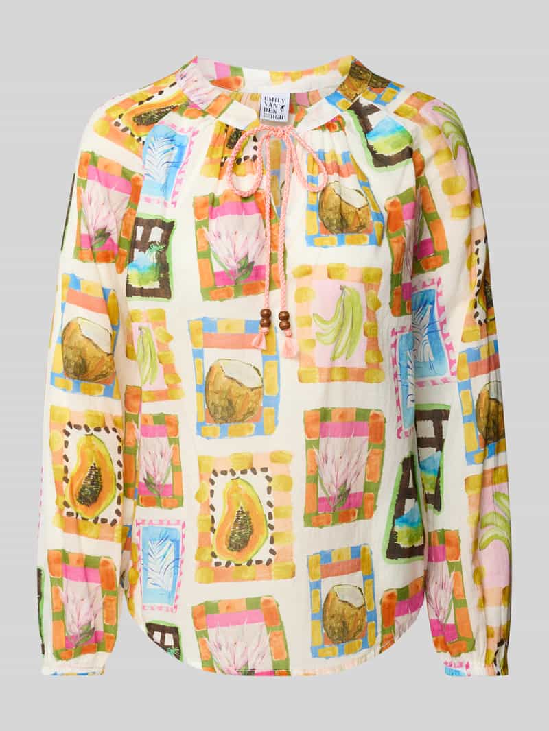 Regular fit blouse met ronde hals