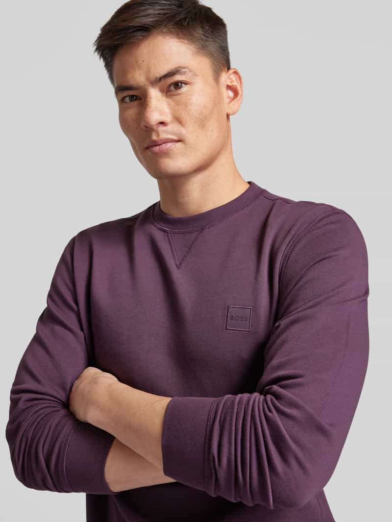 Boss Orange Sweatshirt met labelstitching model 'Westart'
