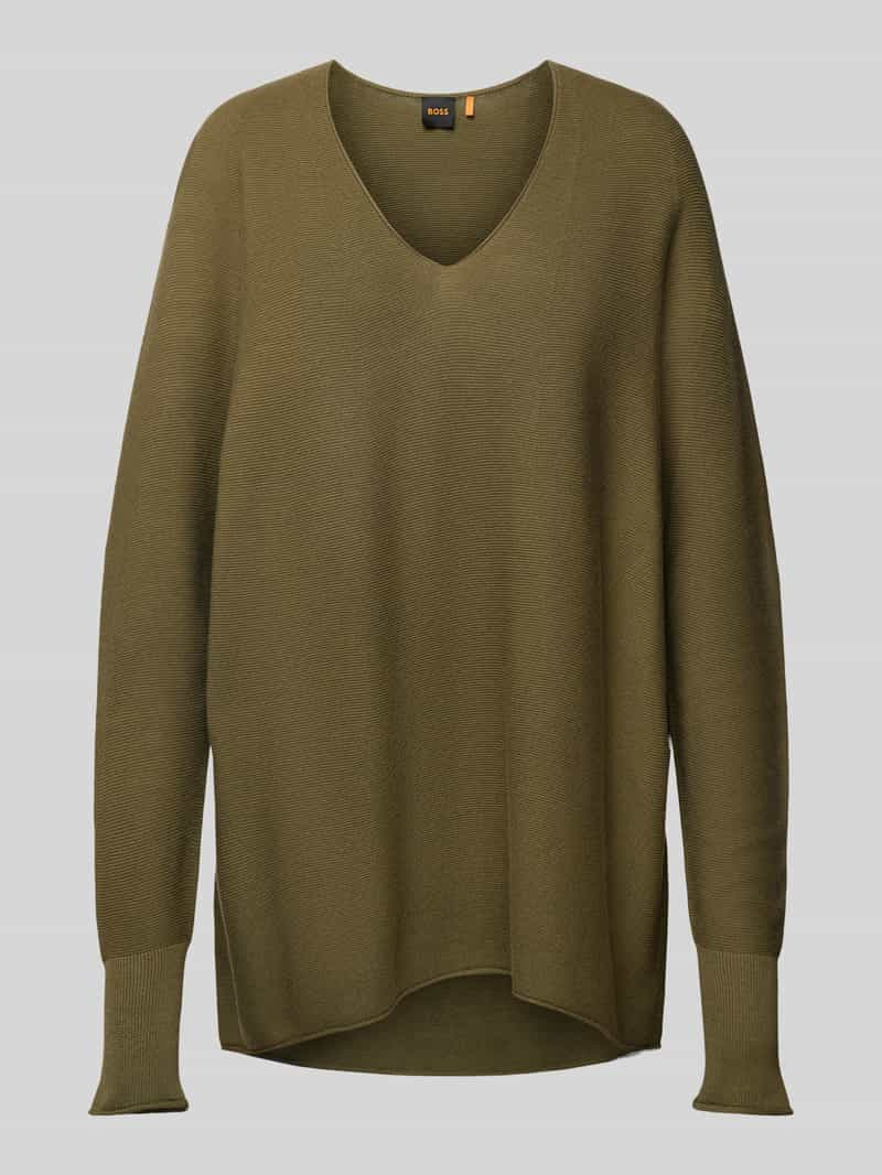 Boss Orange Gebreide pullover met V-hals model 'Feronessa'