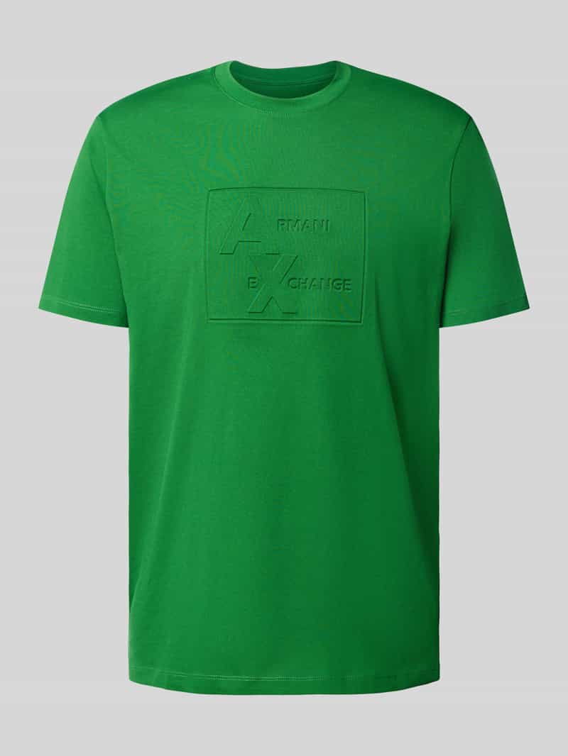 Armani Exchange T-shirt met geribde ronde hals