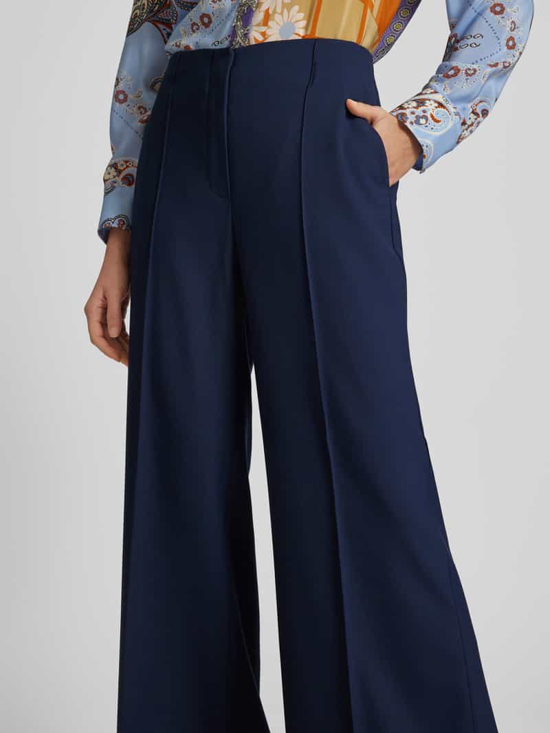 RAFFAELLO ROSSI Wide leg stoffen broek met structuurmotief model 'AGATHA'