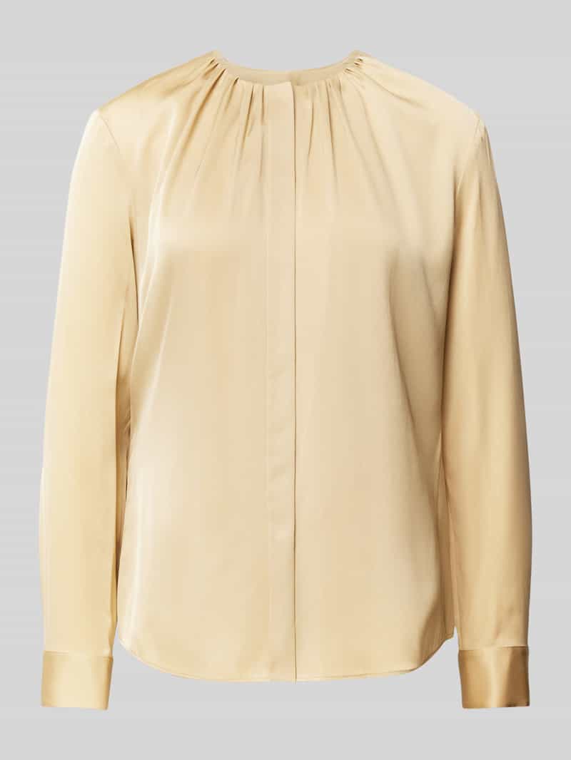 Boss Regular fit zijden blouse met plooien model 'Banorah'