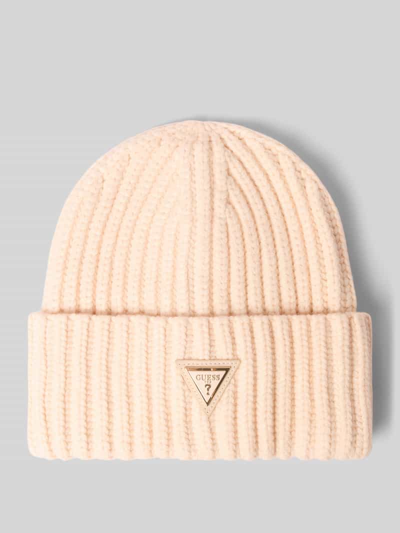 Guess Kerstmuts van viscosemix met logo-applicatie model 'NOELLE'