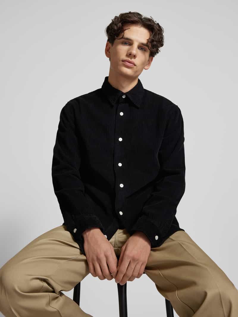 Redefined Rebel Regular fit corduroy overhemd met kentkraag model 'TRISTAN'