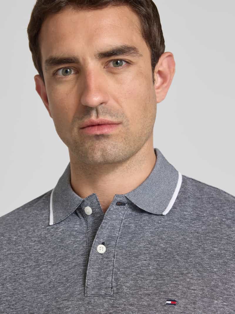 Tommy Hilfiger Regular fit poloshirt van een mix van katoen en linnen