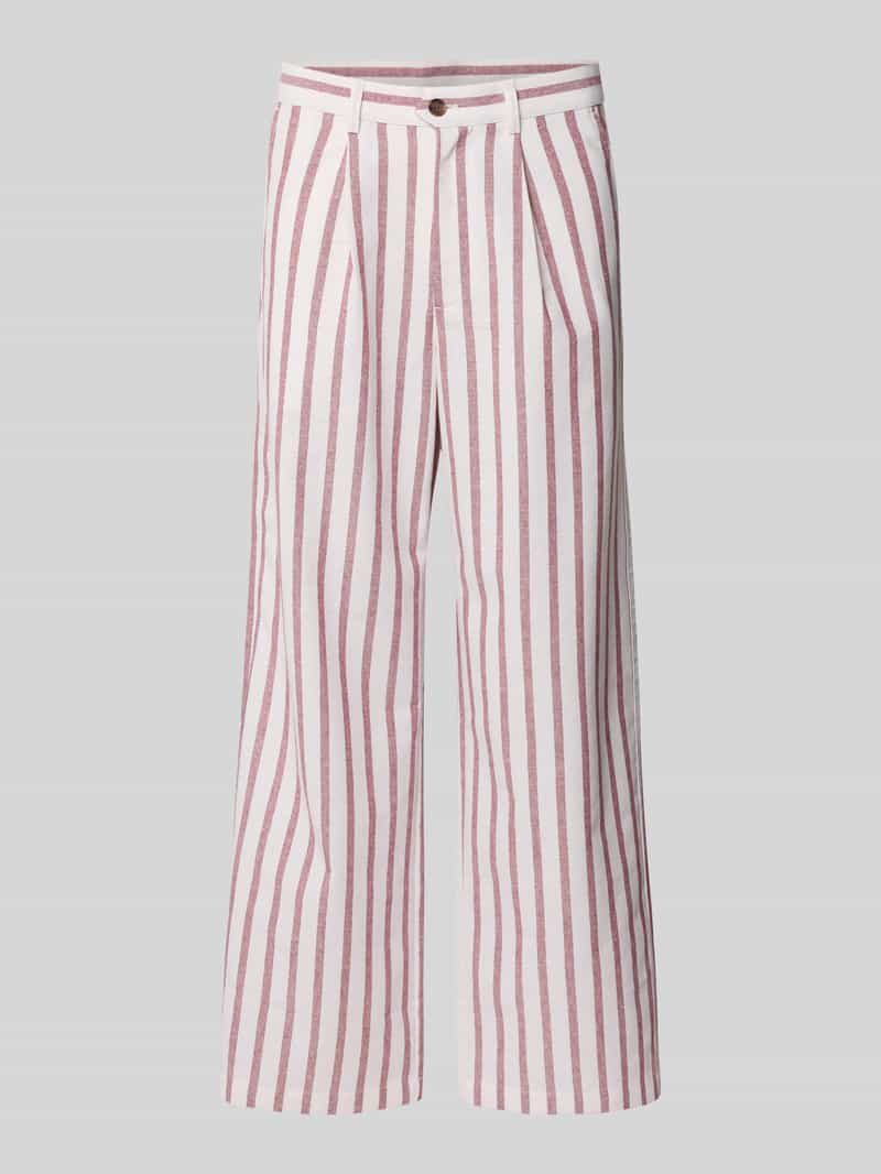 PROHIBITED Wide leg stoffen broek met linnen