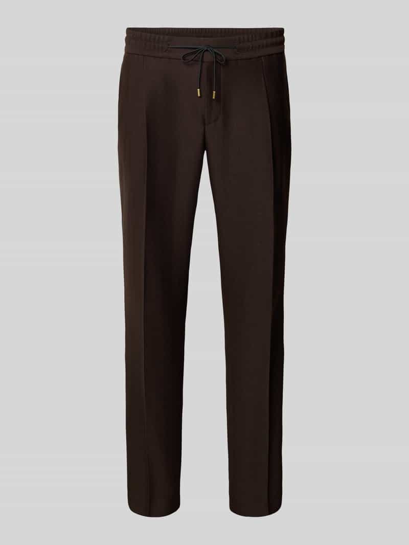 HUGO Slim fit pantalon met scheerwol