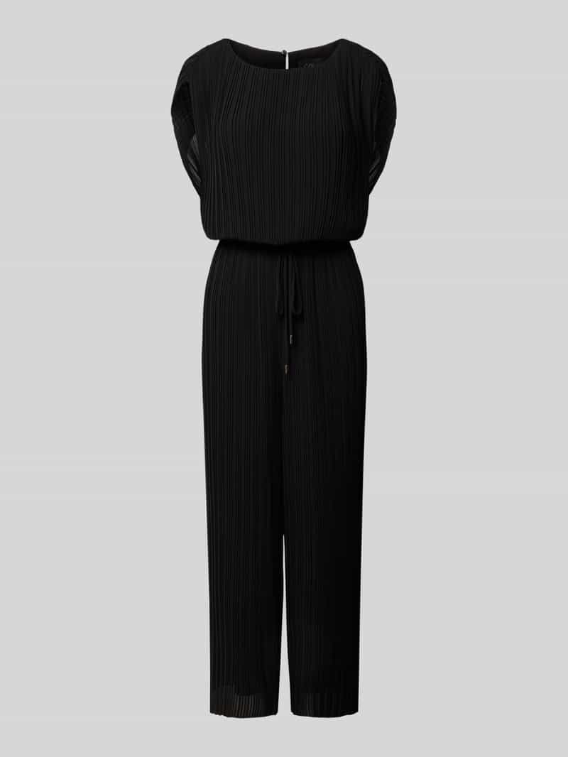 s.Oliver BLACK LABEL Regular fit jumpsuit met ronde plissé