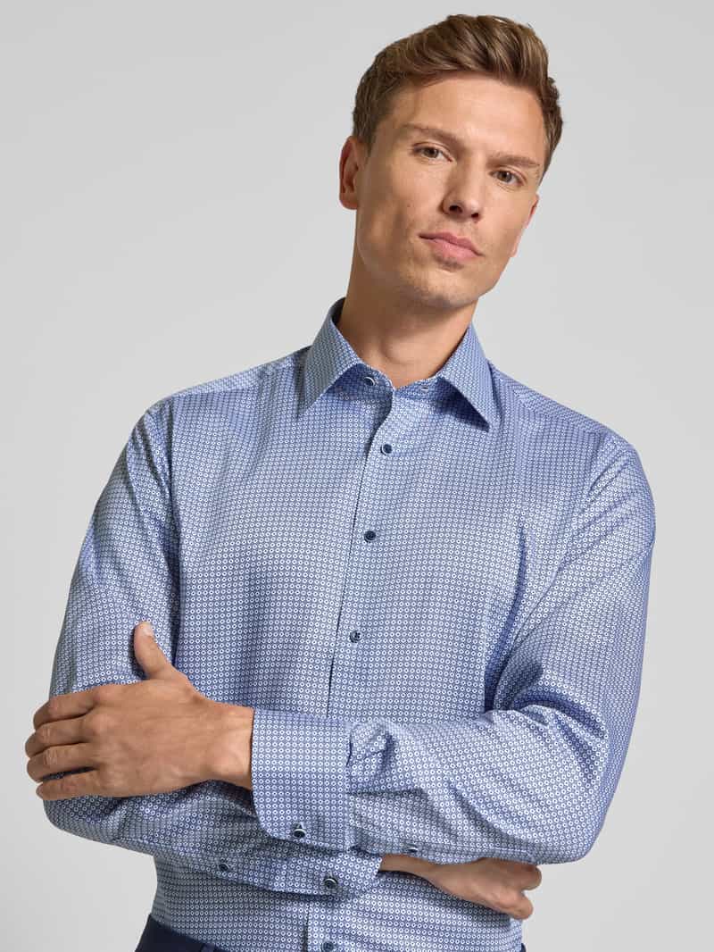 Eterna Regular fit vrijetijdsoverhemd met kentkraag