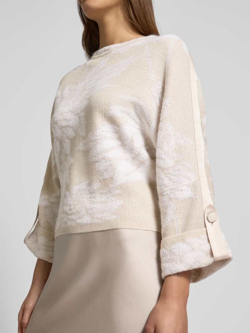 Marc Cain Regular fit gebreide pullover met ronde hals