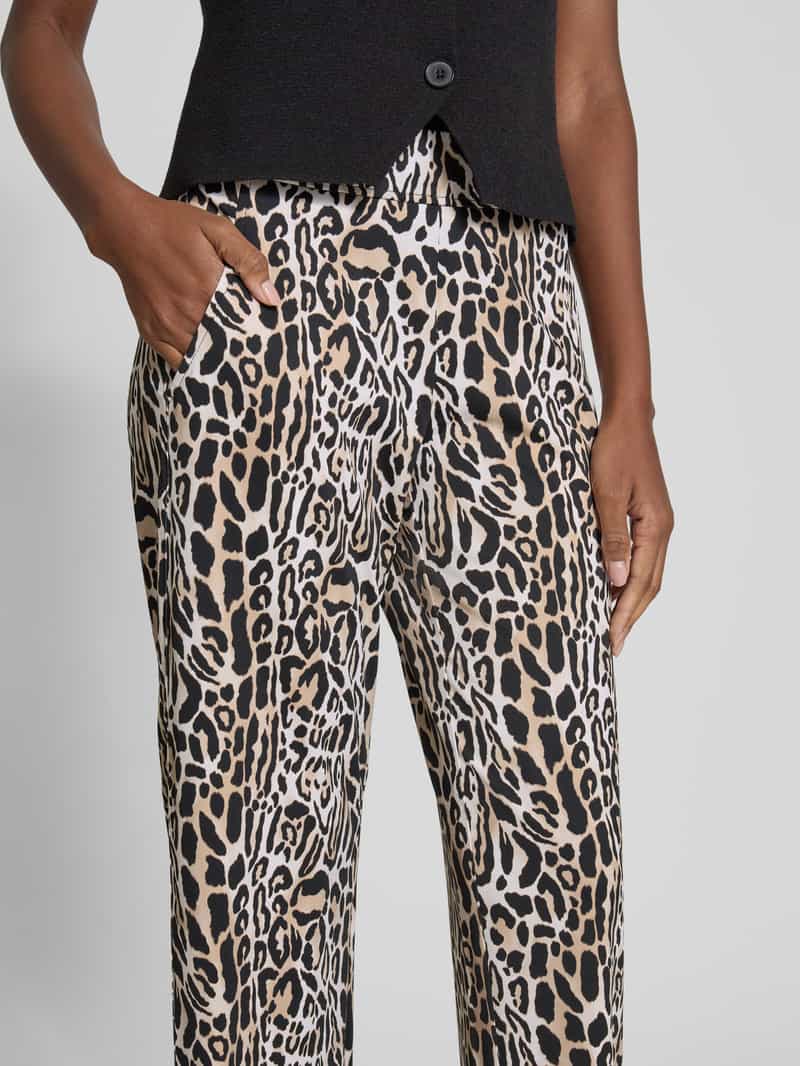 RAFFAELLO ROSSI Straight leg stoffen broek met elastische band model 'CANDICE'