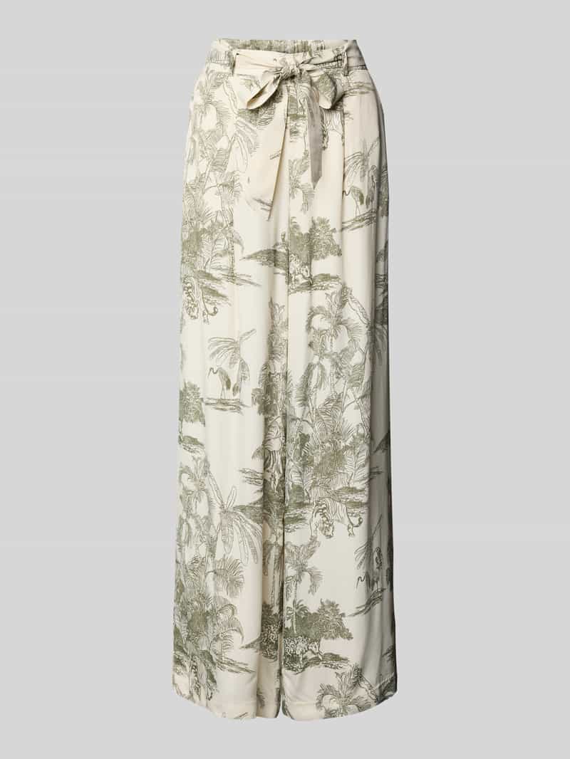 MORE & MORE Stoffen broek van viscose met strikceintuur