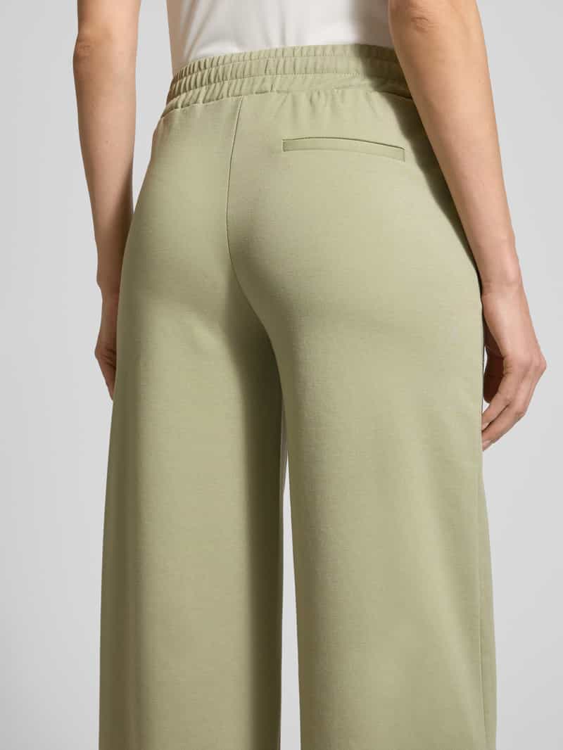 Ichi Wide leg stoffen broek met bandplooien model 'KATE Long'