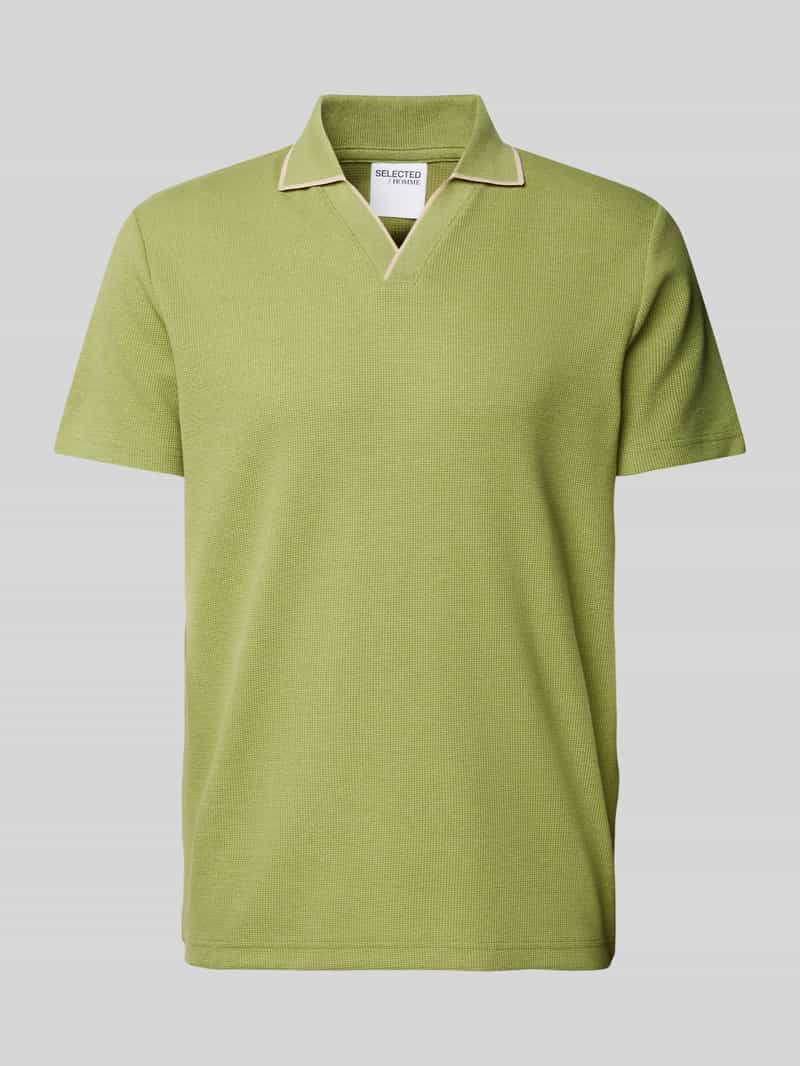 Selected Homme Regular fit poloshirt met reverskraag, model 'ADLEY WAFFLE'