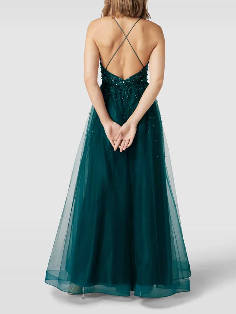 Avondjurk met sierkraaltjes en pailletten Laona