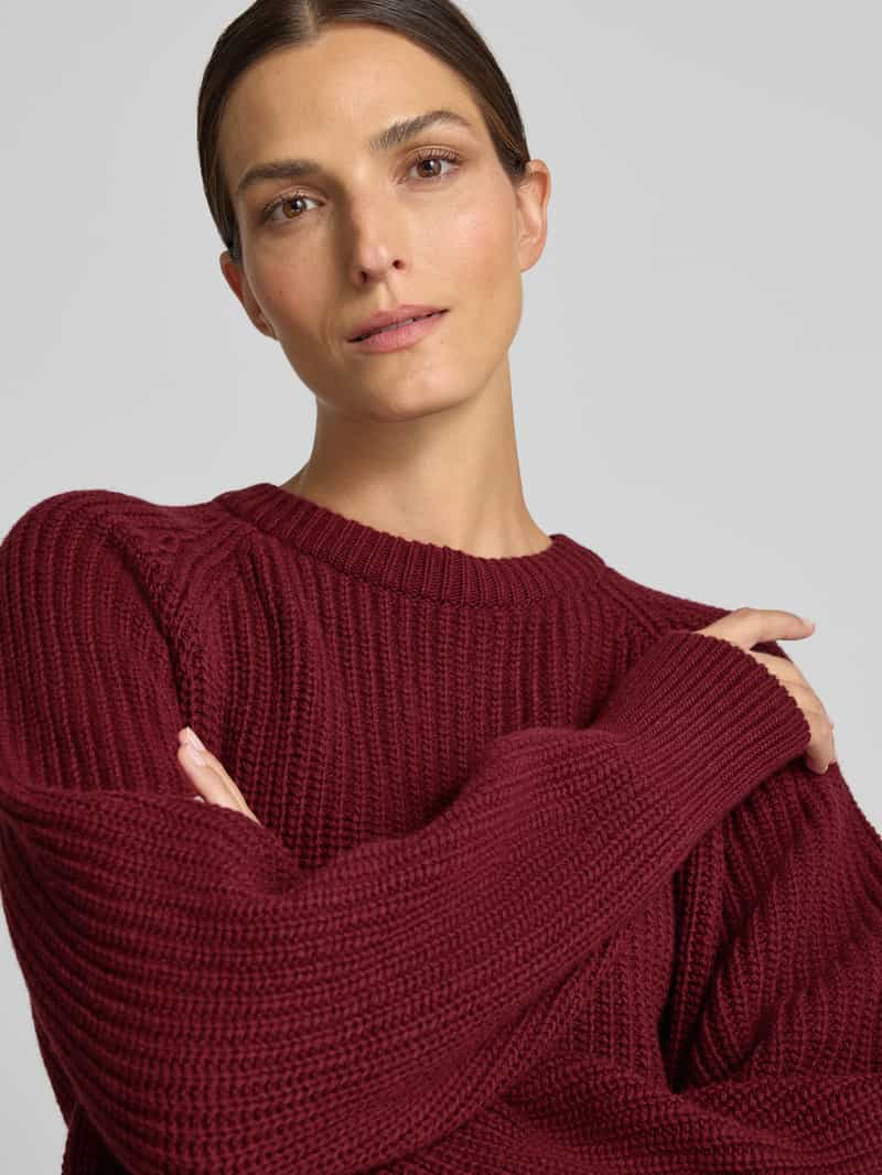 ARMEDANGELS Loose fit pullover van wolmix model 'RIB KNIT' rood, foto 4