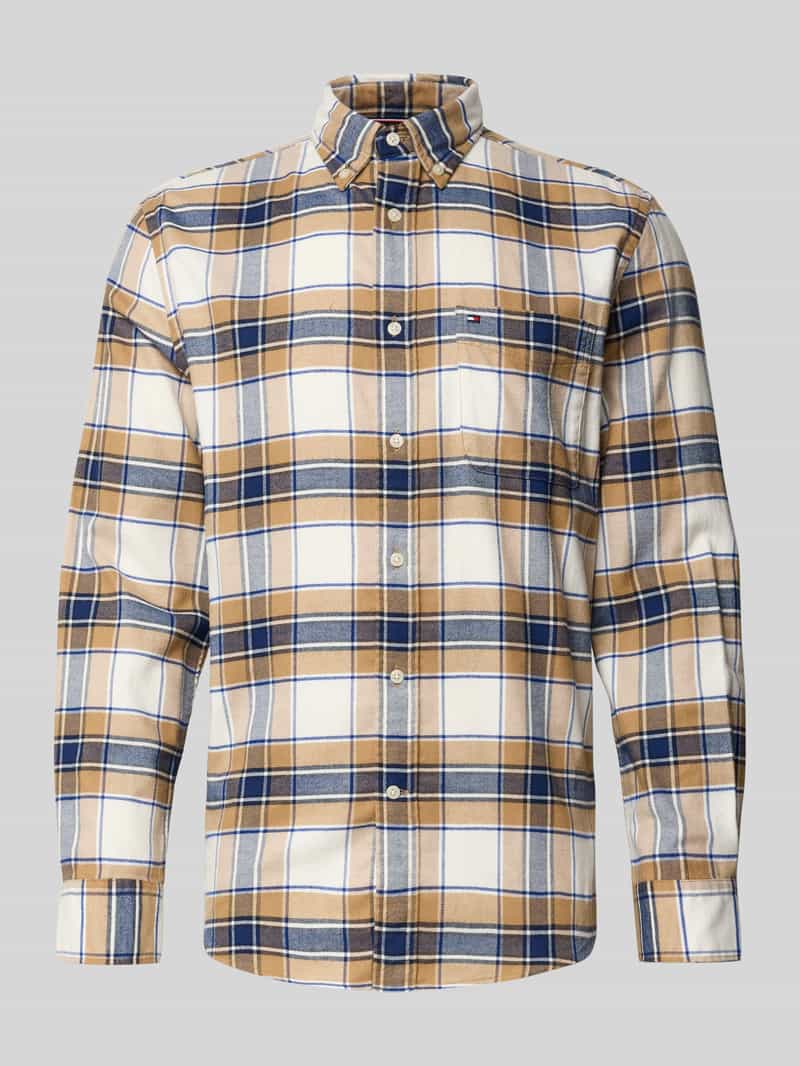 Tommy Hilfiger Regular fit flanellen overhemd van puur katoen