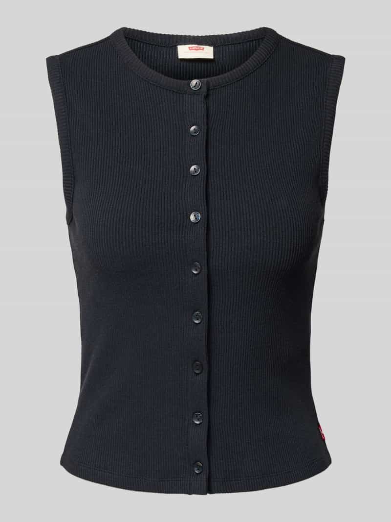 Levi's Top met in riblook met knoopsluiting