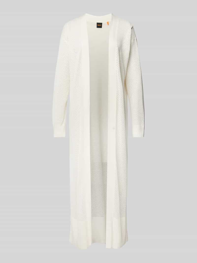 Boss Orange Lange cardigan met ajourpatroon model 'Fuzizi'