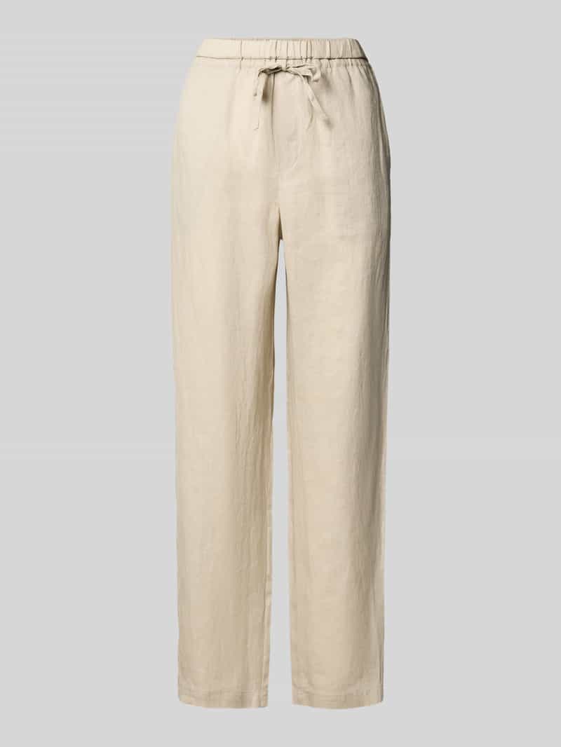 ECOALF Regular fit linnen broek met tunnelkoord model 'INDIALF'