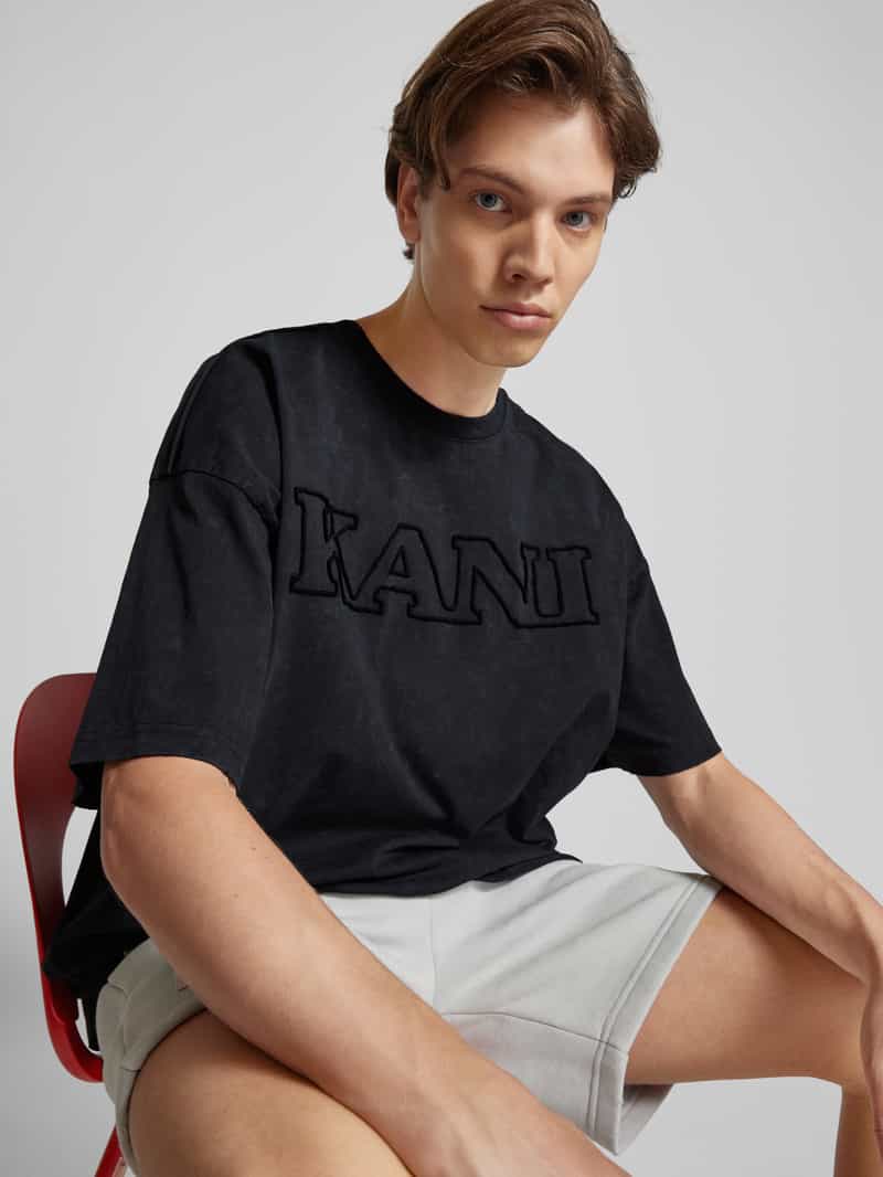 Karl Kani T-shirt met labelprint model 'Retro'