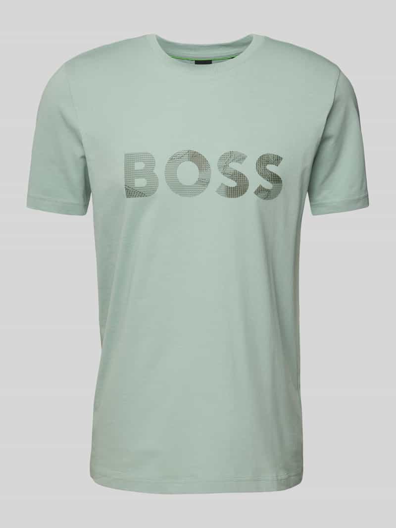 BOSS Green T-shirt met logoprint en ronde hals