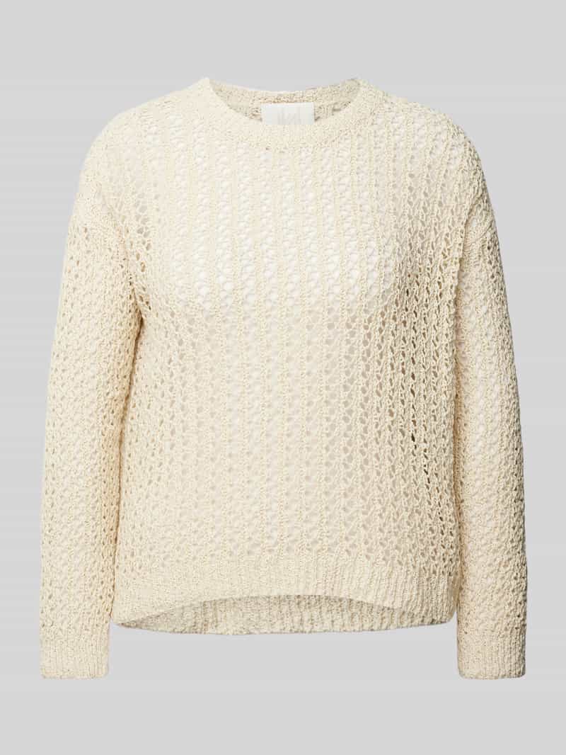 Gebreide pullover met broderie anglaise, model 'RIVA'