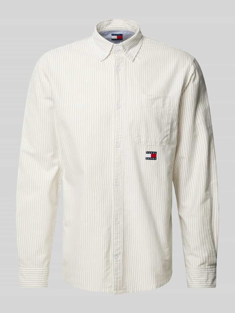 Tommy Jeans Regular fit vrijetijdsoverhemd met labelstitching model 'OXFORD'