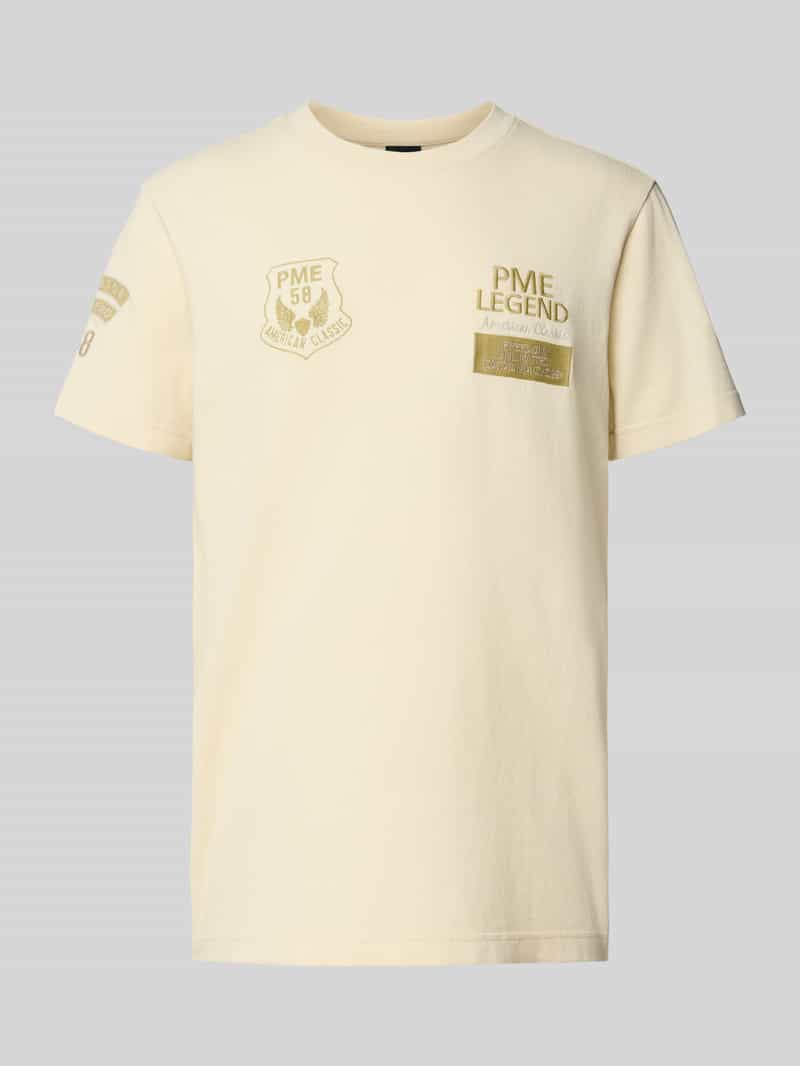 PME Legend T-shirt met logo- en motiefstitchings model 'ON'
