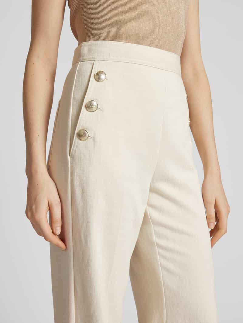 Marella Wide leg stoffen broek met sierknopen model 'MISSION'