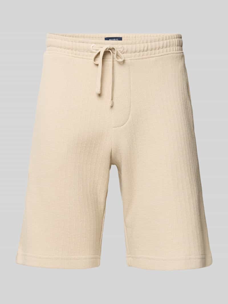 MCNEAL Korte regular fit broek met structuurmotief
