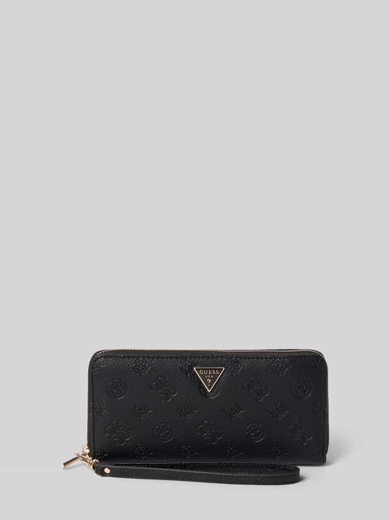 GUESS portemonnee Blake SLG Zip Around Wallet Black Logo zwart