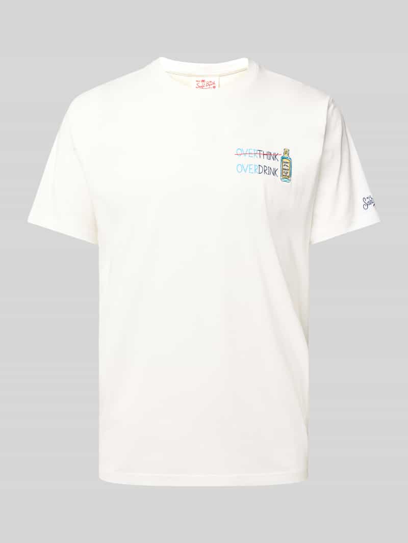 MC2 Saint Barth T-shirt met motief- en statementstitching model 'OVERDRINK'