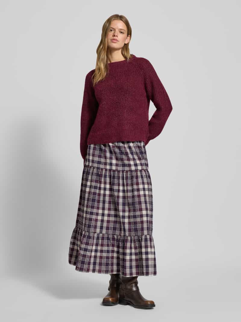 Only Relaxed fit gebreide pullover met wol, model 'GILA' bordeau, foto 5