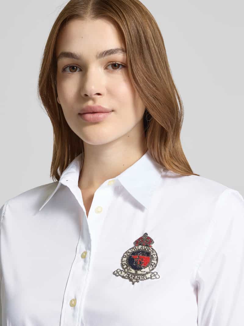 Lauren Ralph Lauren Slim fit overhemdblouse met labelapplicatie